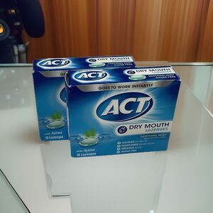 Act Dry Mouth Lozenge Sugar-Free Soothing Mint 18 Ct(2Pack)36Count